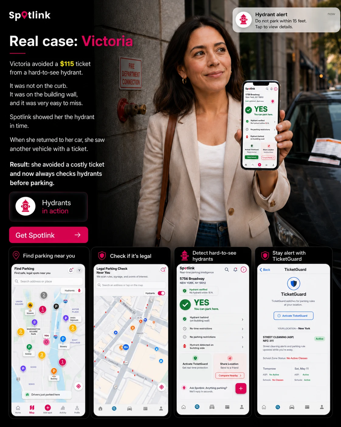 Victoria using Spotlink to detect a hard-to-see hydrant