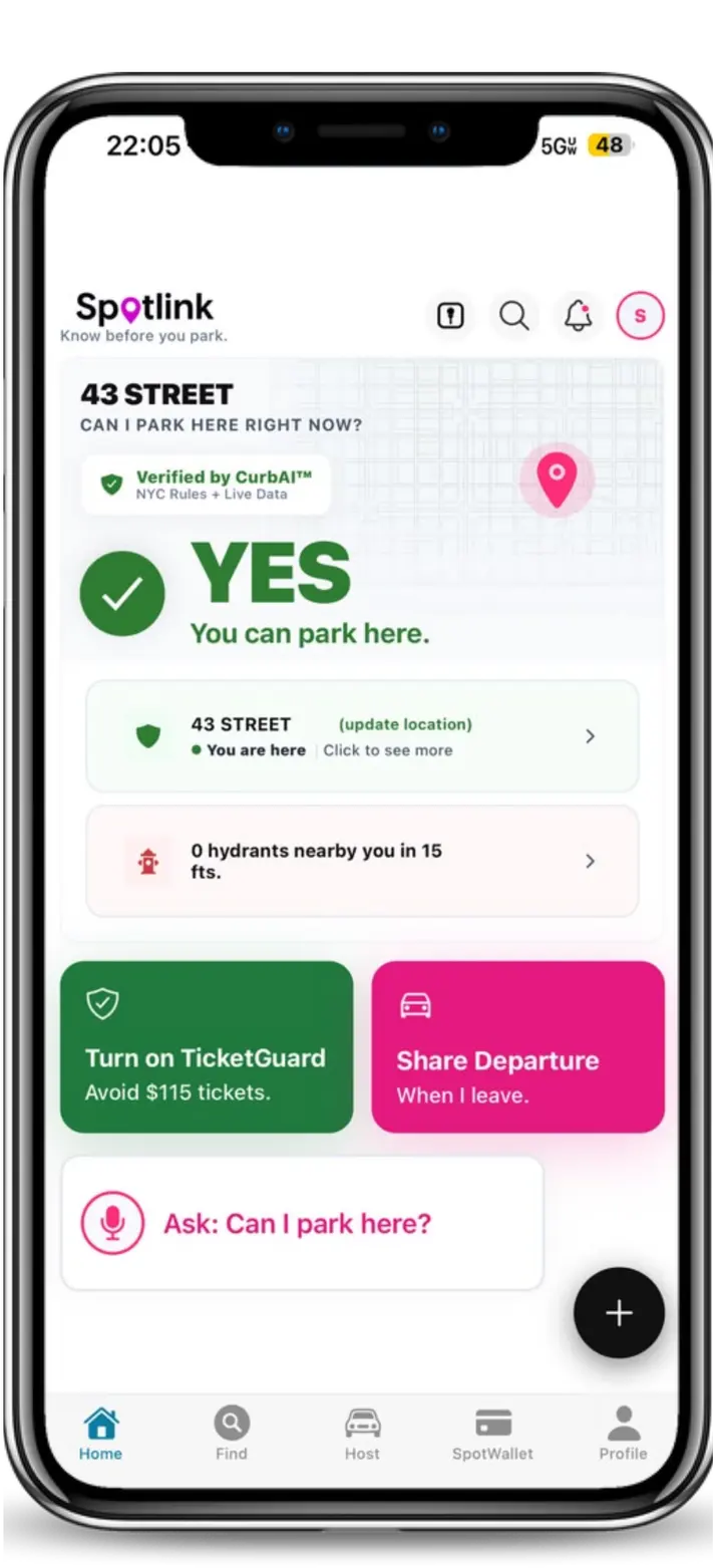 Current Spotlink home screen with the Voice Assistant question control
